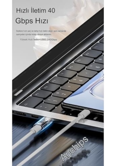 C To Type C Usb3.2 240w 40gbps 8k Hızlı Şarj Veri Ve Görüntü Aktarımı Çevirici Otgst