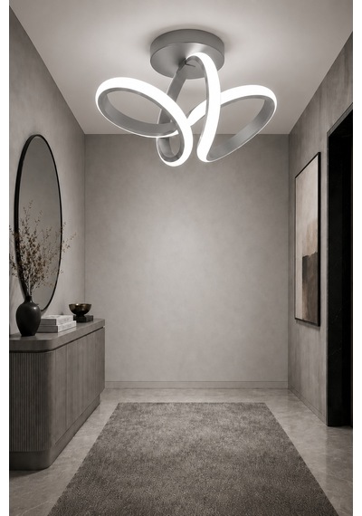 Sion Led Plafonyer Avize Beyaz Işık Gri