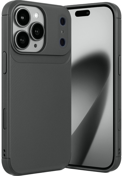 Newface Apple Uyumlu iPhone 17 Pro Auto Focus Karbon Kapak - Gri gri