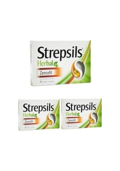 Strepsils Herbal Zencefil Pastil 16 Adet 3'lü