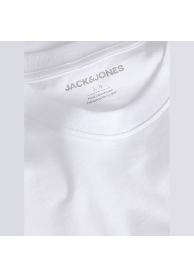 Jack & Jones Erkek Gögüs Baskili Bisiklet Yaka Tisört - Kendrick - 12298420 Beyaz