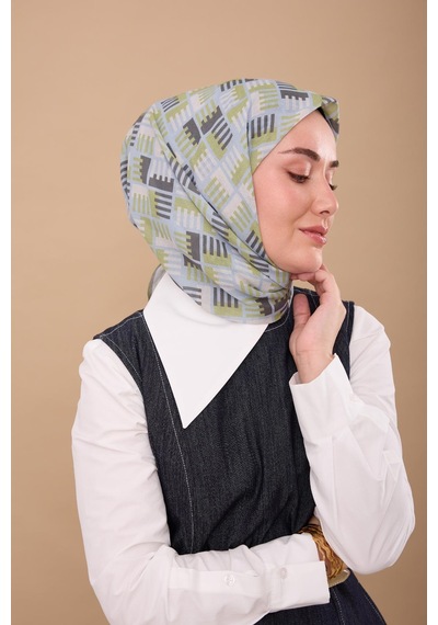 Silk Home Yaz Esintisi Eşarp 150001-09 Yeşil, Bebe Mavi, Füme, Gümüş
