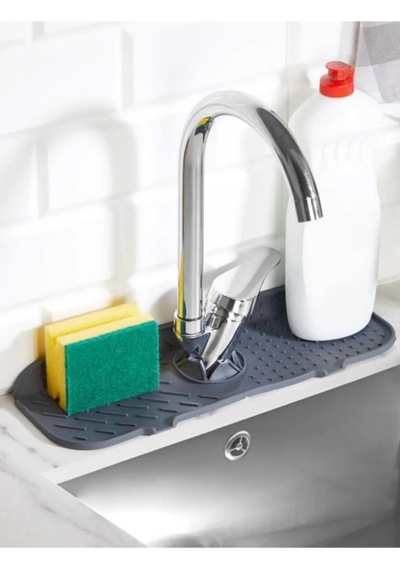 Su Tutucu Musluk Matı Mutfak Ve Banyo Için Koruyucu Musluk Ve Lavabo Matı Silikon Tezgah Üstü Mat Pl Diğer