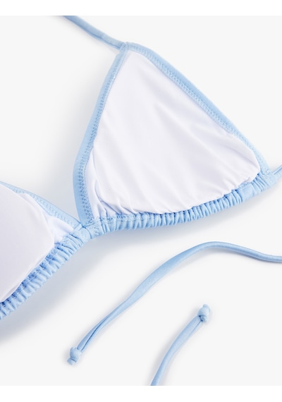 Koton Boyundan Bağlamalı Üçgen Bikini Üstü Mavi 6sak10014mm