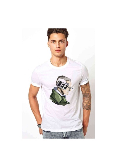 Stan Lee Marvel Baskılı Beyaz Erkek Tshirt