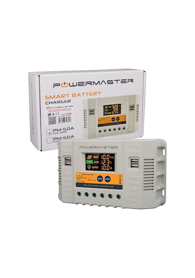 Powermaster Pm-50a 12v-24v-36v-48v 50 Amper 4 Usb Li Dijital Otomatik Solar Şarj Regülatörü