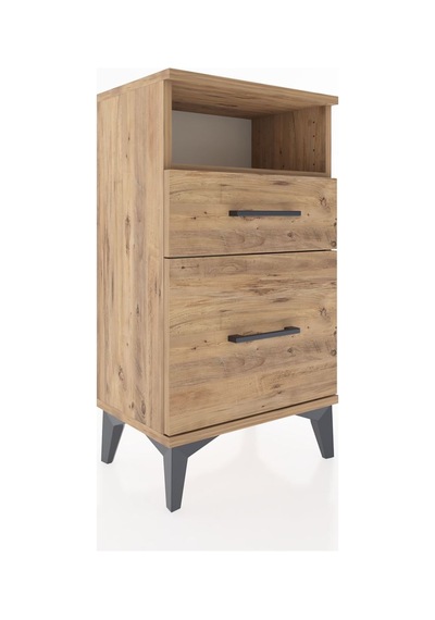 Arges Komodin Tek Raflı 2 Çekmeceli 44x30x80 Çam-çam Atlas Çam