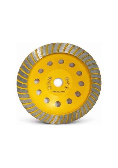 Turbo Elmaslı Taşlama Diski 180mm Metal Beton Granit Mermer Kesme Ve Taşlama Uyumlu