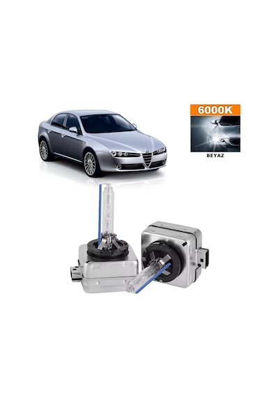 Alfa Romeo 159 Xenon D1s / D1r 6000k Beyaz Hıd Xenon Ampul 2 Adet
