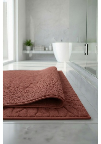 Zayn Vizon Ayak Havlusu - 70x130cm, 790gr, %100 Pamuk, Spa Ve Otel Banyo Paspası, Günlük Kullanıma Kiremit