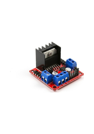 L298N Voltaj Regulatörlü Çift Motor Sürücü Kartı (Kırmızı PCB)