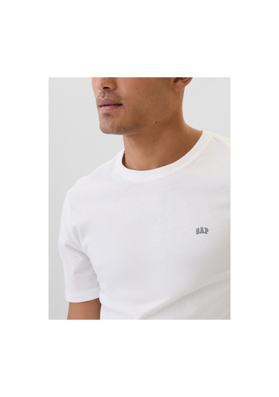 Gap V-frch Everyday Soft Micro Logo Crew T-shirt 502022 Kısa Kol Tişört Erkek T-shirt Beyaz