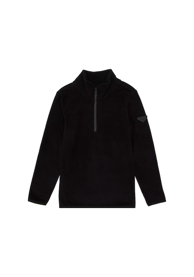 U.S. Polo Assn. Erkek Çocuk Yarım Fermuarlı Siyah Polar Sweatshirt 50298060-VR046