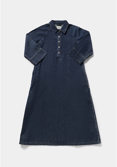 Colin's Colins Oversize Fit Düz Kadın Dark İndigo Denim ¾ Kol Elbise Cl1082843 Q1.v1 Dn45232