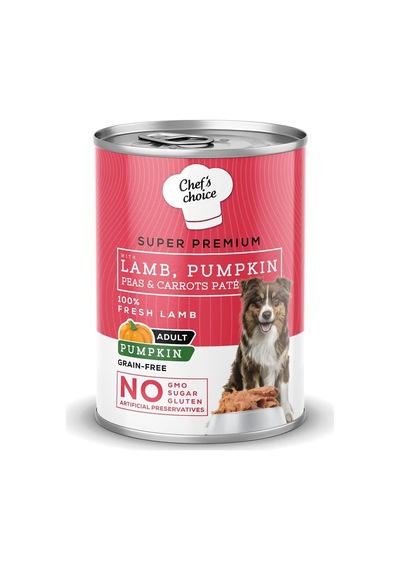 Chef's Choice Yetişkin Köpekler İçin, Tahılsız, Hipoalerjenik, Kuzu Etli, Balkabaklı, Bezelyeli Ve Havuçlu Ezme,