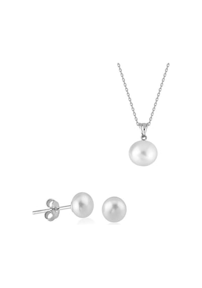 İnci Kolye Küpe Set Gümüş 10 Mm