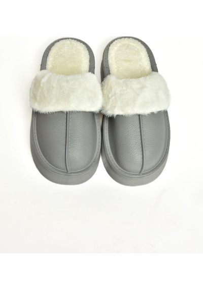 Fox Shoes T918264209 Gri İçi Peluş Kadın Terlik Gri