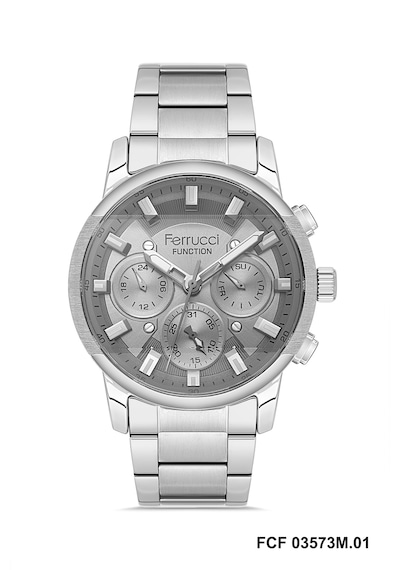 Ferrucci Fcf 03573m.01 Fonksiyonlu Çelik Kordon Erkek Kol Saati Gümüş