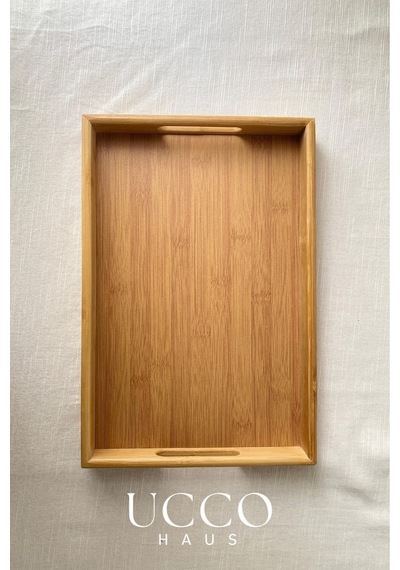 3'lü Bambu Tepsi Seti Doğal Ahşap Servis Tepsisi 40x28 -37x25 -33x22 Cm Şık Ve Sağlıklı Sunum