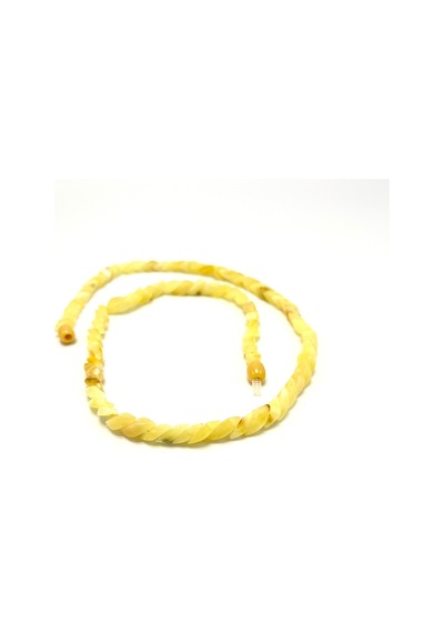 Sertifikalı Balık Sırtı Model Sarı Renk Yetişkin Kehribar Kolye 50- 55 Cm 10 - 13 Gr Çok Renkli