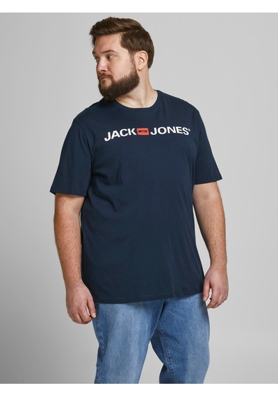 Jack & Jones Jack&Jones Sıfır Yaka Büyük Beden Lacivert Erkek T Shirt 12184987 001