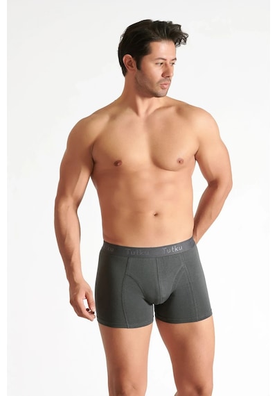 Hepsine Rakip 5 Li Tutku Pamuklu Likralı Elastan Erkek Boxer 0114 Füme
