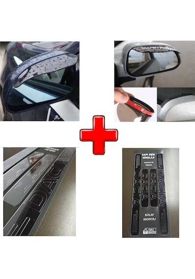 Dacia Sandero Uyumlu Kapı Eşiği Ve Ayna Yağmur Koruyucu (554236804)