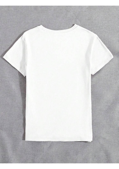 Ayıcık Baskılı Unisex Oversize Sokak Stili T-shirt Beyaz