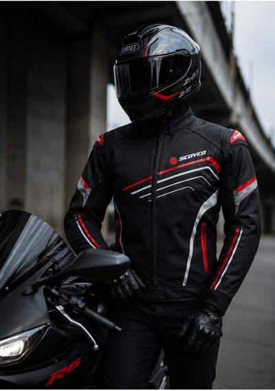 Scoyco Jk153 Motosiklet Montu Deri 4 Mevsim Oxford 600-d Dayanıklı Kumaş Motorcu Mont Red Siyah - Kırmızı Scoyco Jk153 Motosiklet Montu Deri 4 Mevsim Oxford 600-d Dayanıklı Kumaş Motorcu Mont Red Siyah - Kırmızı