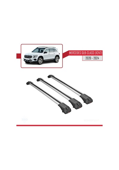 Mercedes Glb-class X247 2020 Ve Sonrası İle Uyumlu Ace-1 Ara Atkı Tavan Barı Gri 3 Adet Bar