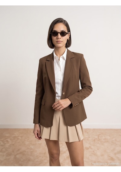 Dilvin 60816 Vücuda Oturan Blazer-kahve