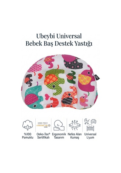 %100 Pamuklu Terletmez Bebek Baş Destek Yastığı Universal Puset Bebek Arabası Ve Oto Koltuğu Yolculuk Yastığı Oeko-tex Sertifikalı Çok Renkli- Mutlu Fil Çok Renkli %100 Pamuklu Terletmez Bebek Baş Destek Yastığı Universal Puset Bebek Arabası Ve Oto Koltuğu Yolculuk Yastığı Oeko-tex Sertifikalı Çok Renkli- Mutlu Fil Çok Renkli