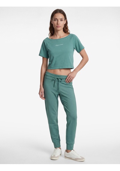 Koton Yüksek Bel Slim Fit Bağcıklı Spor Tayt Yeşil 6sak40182nk