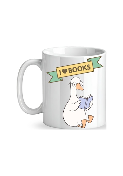 I Love Books Yazılı Tasarım Kupa Model 206 Kitap Severlere Özel Seramik Kahve Kupası Hediye Seçeneği Diğer
