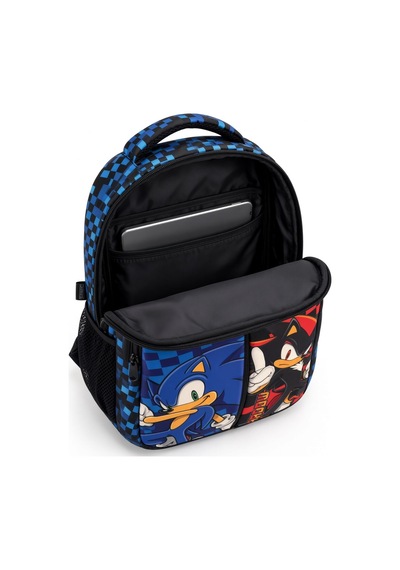 Sonic Shadow Çift Bölmeli Okul Çantası 42,5 Cm Su İtici Tablet Bölmeli Ergonomik Sırt Destekli Desenli