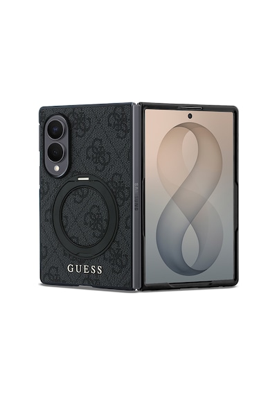 Samsung Galaxy Z Fold 8 Uyumlu Kılıf Guess Lisanslı M-safeli 360 Standlı Pu Klasik Yazı Logolu Kapak Siyah