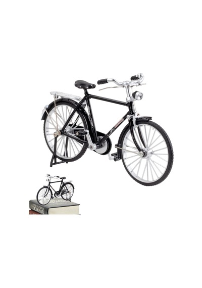 Bisiklet Süsleri 1:10 Ölçekli Bisiklet Modeli Minyatür Retro Tarzı Metal Bisiklet Oyuncakları Çocuklar İçin Black