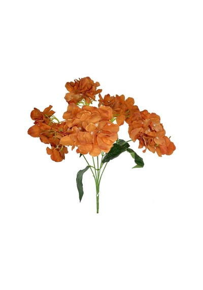 Yapay Çiçek Ortanca Çiçeği Demeti 43 Cm Turuncu Standart