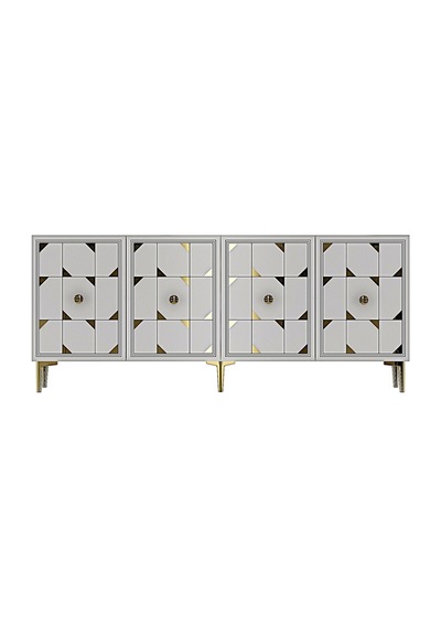 Ka1523bg Moka Konsol Ve Tv Sehpası Beyaz-gold 150cm