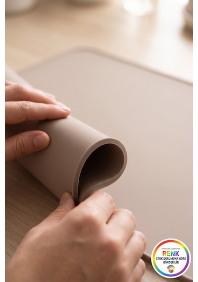 Silikon Pişirme Matı Büyük Boy Fırın Tepsisi Kaymaz Pişirme Kağıdı Alternatifi 42x32 Cm Çok Renkli