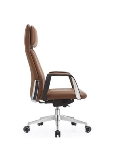 Tr Atom Ofis Torendi Taba Deri Yönetici Makam Koltuğu, Ergonomik Tasarım, Ayarlanabilir Yükseklik, Metal Ayak, 53x52 Diğer