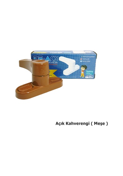 5 Adet Pvc Pencere Çocuk Emniyet Kilidi Çekmeli Açık Kahverengi