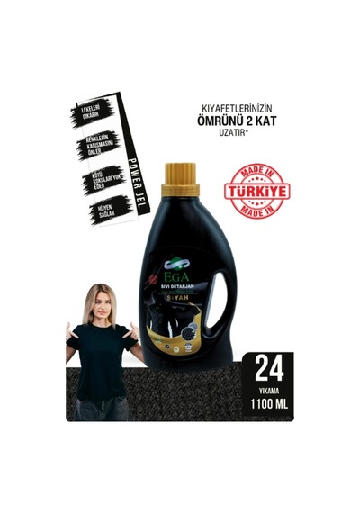 Ega Kimya Power Jel Siyah ve Beyaz Sıvı Yıkama Deterjanı 2 x 1100 ML