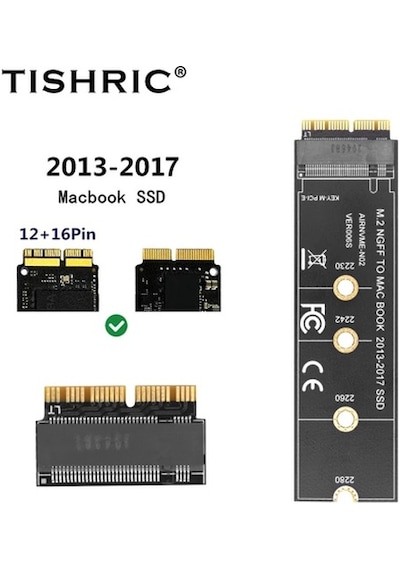 Nvme Ssd 2013 Apple Uyumlu MacBook Ssd Çevirici Nvme Ssd 12+16 Pin Çevirici