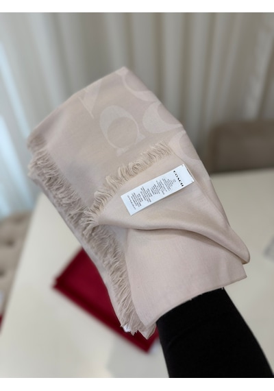 Coach Signature Wrap Yün Ipek Şal BEj