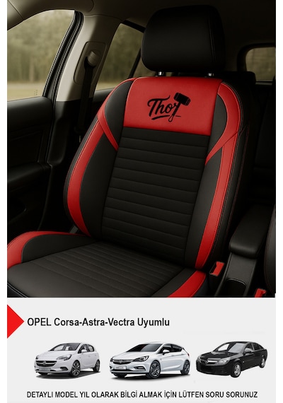 Thor Tay Tüyü Oto Koltuk Kılıfı Opel-corsa-astra-vecta Uyumlu Kırmızı