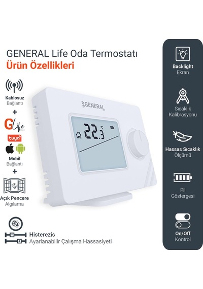 General Mıtra 250 Smart Kablosuz Akıllı Oda Termostatı