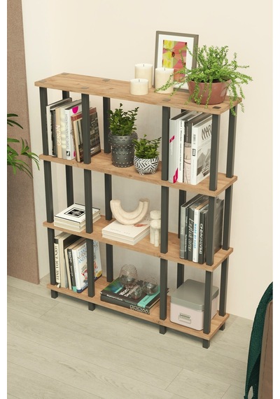 Venora 4 Katlı Modern Kitaplık Dekoratif Çok Amaçlı Kitaplık Ve Organizer Çok Raflı Düzenleyici - Meşe Meşe Venora 4 Katlı Modern Kitaplık Dekoratif Çok Amaçlı Kitaplık Ve Organizer Çok Raflı Düzenleyici - Meşe Meşe