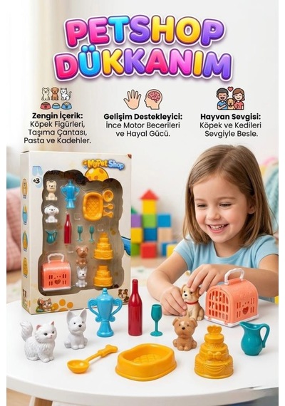 Petshop Dükkanım İnteraktif Oyun Seti - 13 Parça Köpek Figürleri Ve Aksesuar Dünyası