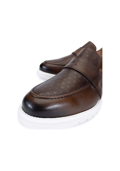 Tamer Tanca Erkek Hakiki Deri Taba Loafer Ayakkabı 698 1146-1 Erk Ayk Y24 Taba